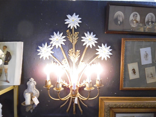 Vintage MCM Flower Wall Lights