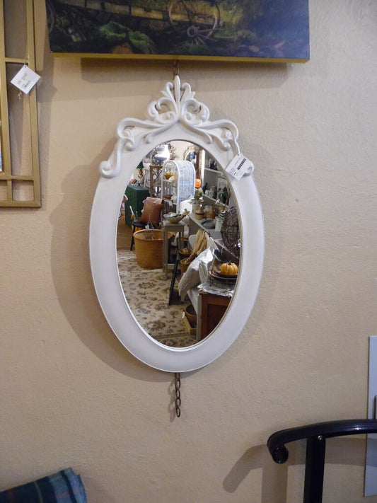 White Oval Mirror