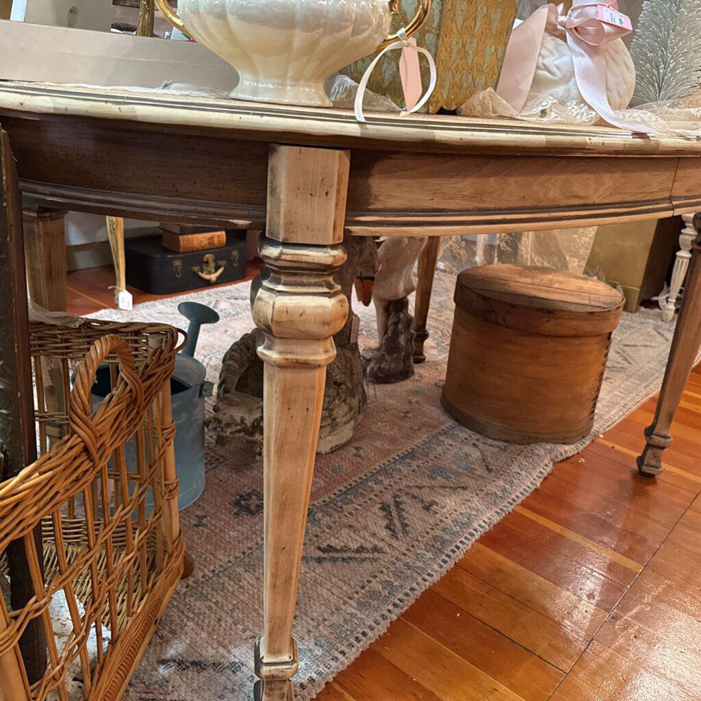 Brown Distressed Oval Dinning Table